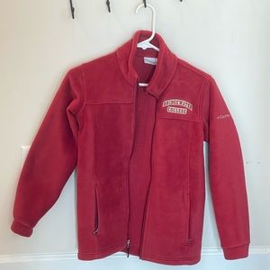 NEW Bridgewater College children’s fleece zip up jacket in maroon embroidered